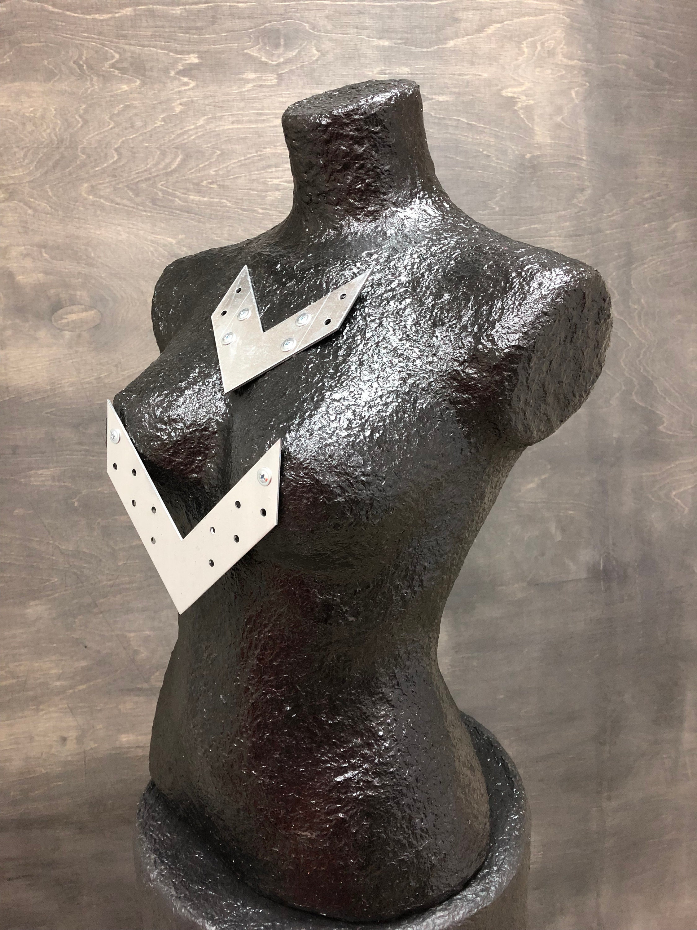 Mannequin Art Deco Female bust Black metallic Dress form Etsy