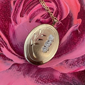 Vintage 14K Gold Filled Oval Locket Necklace - Princess Pride Creations PPC Pendant Charm Jewelry Flower Girl Photography Gifts for Her