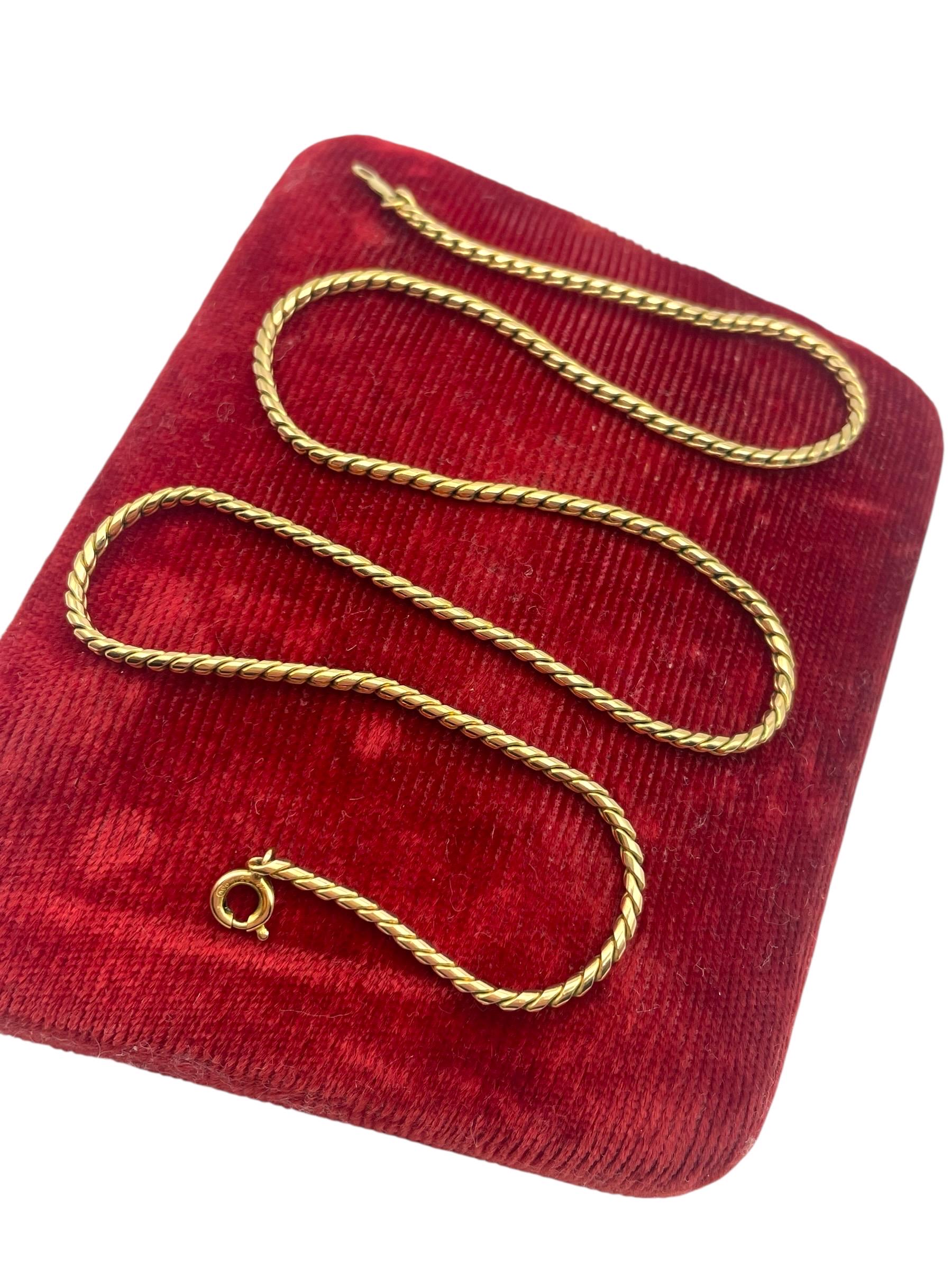 Vintage 12K Gold Filled Snake Chain Necklace – 16 Inch Minimalist Layering
