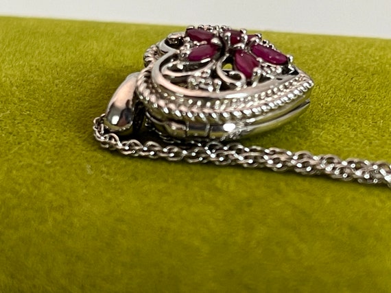 Vintage Sterling Silver & Ruby w/ Diamonds Openwo… - image 8