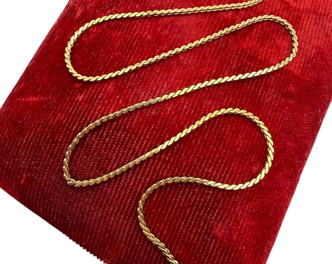 Vintage 12K Gold Filled Serpentine Chain Necklace - 16 Inch S Link Minimalist Layering Jewelry