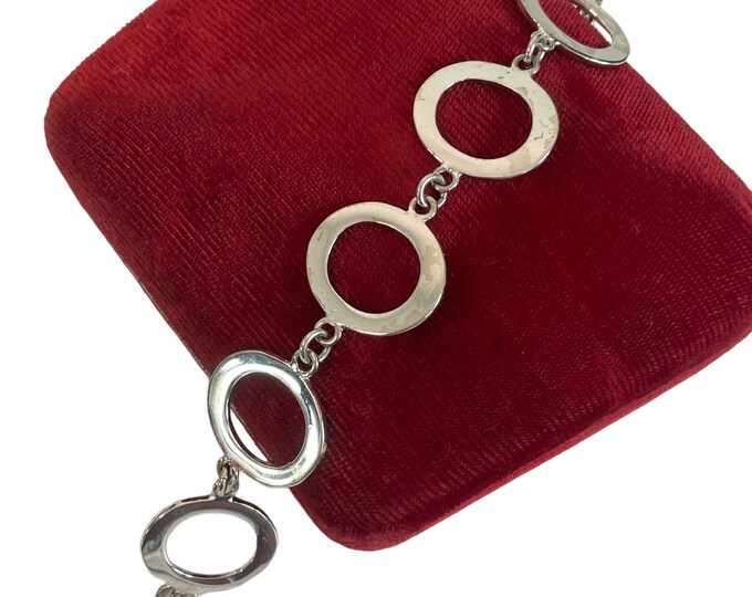 Vintage Sterling Silver Bracelet - MWS Mexico 925 Chain Lobster Clasp - Marked Mark Wasserman Samara Jewelry 1980s Modern Classic Minimal