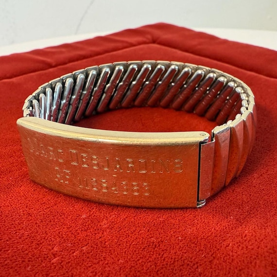 Vintage Gold Filled Locket ID Bracelet w/ Expansion Band - Mid 