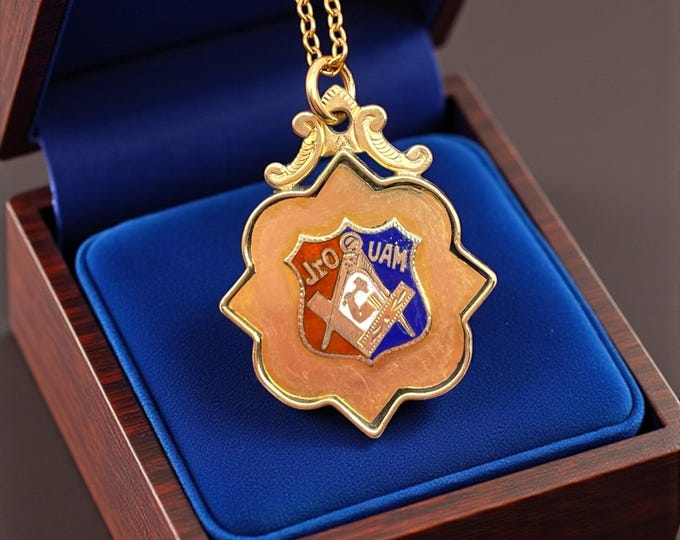 Antique Gold Filled Jr OUAM Fob Pendant – Edwardian Necklace Charm