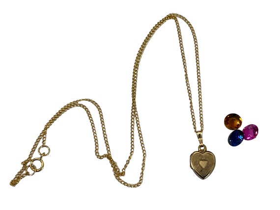 Vintage 12K Gold Filled Etched Heart Petite Locke… - image 6