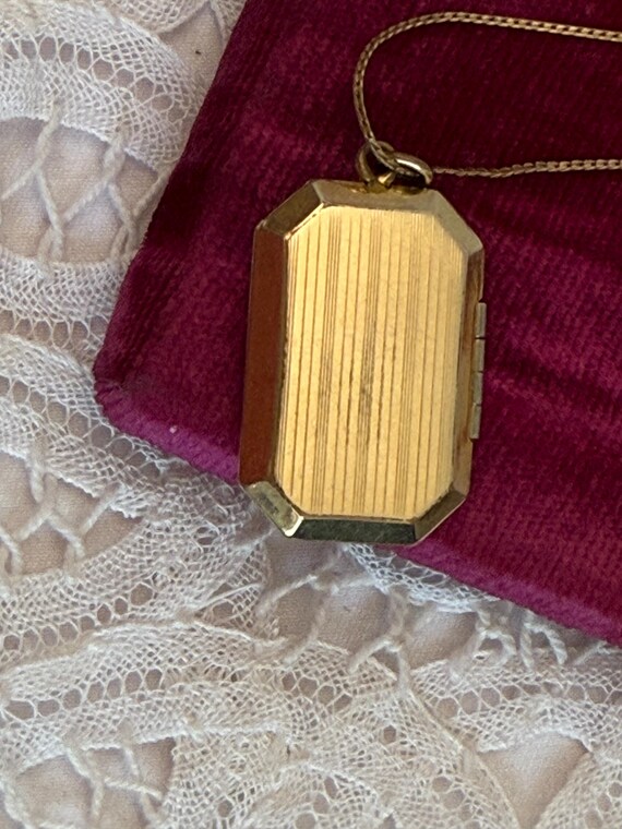 Vintage Gold Filled Locket Necklace: Art Deco Mon… - image 7