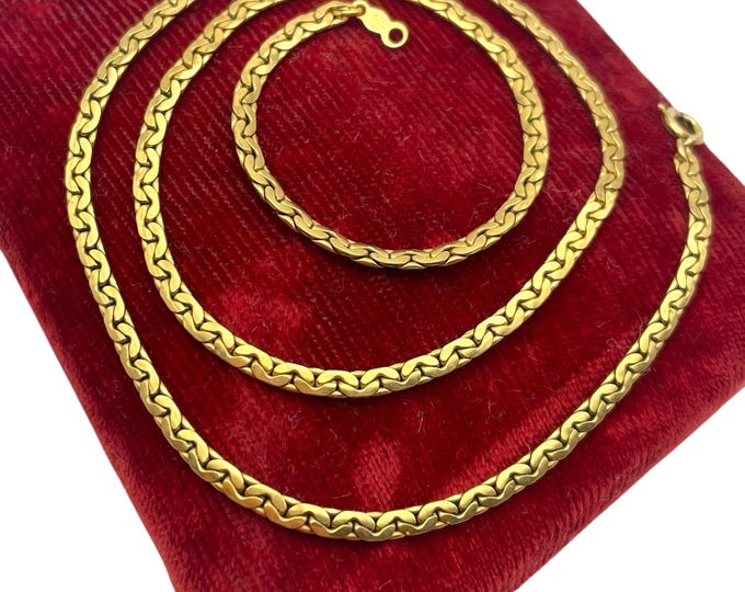 Vintage 14K Yellow Gold Filled C Link Chain Necklace - 18 Inch