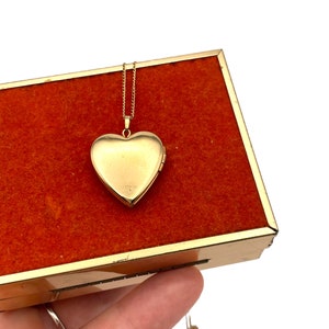 Collier médaillon vintage coeur rempli d'or 14 carats 14 carats GF gravé Tru-Kay TK pendentif poinçonné photo breloque bijoux cadeau pour son médaillon d'amour image 6