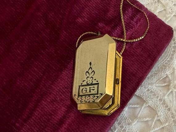 Vintage Gold Filled Locket Necklace: Art Deco Mon… - image 6