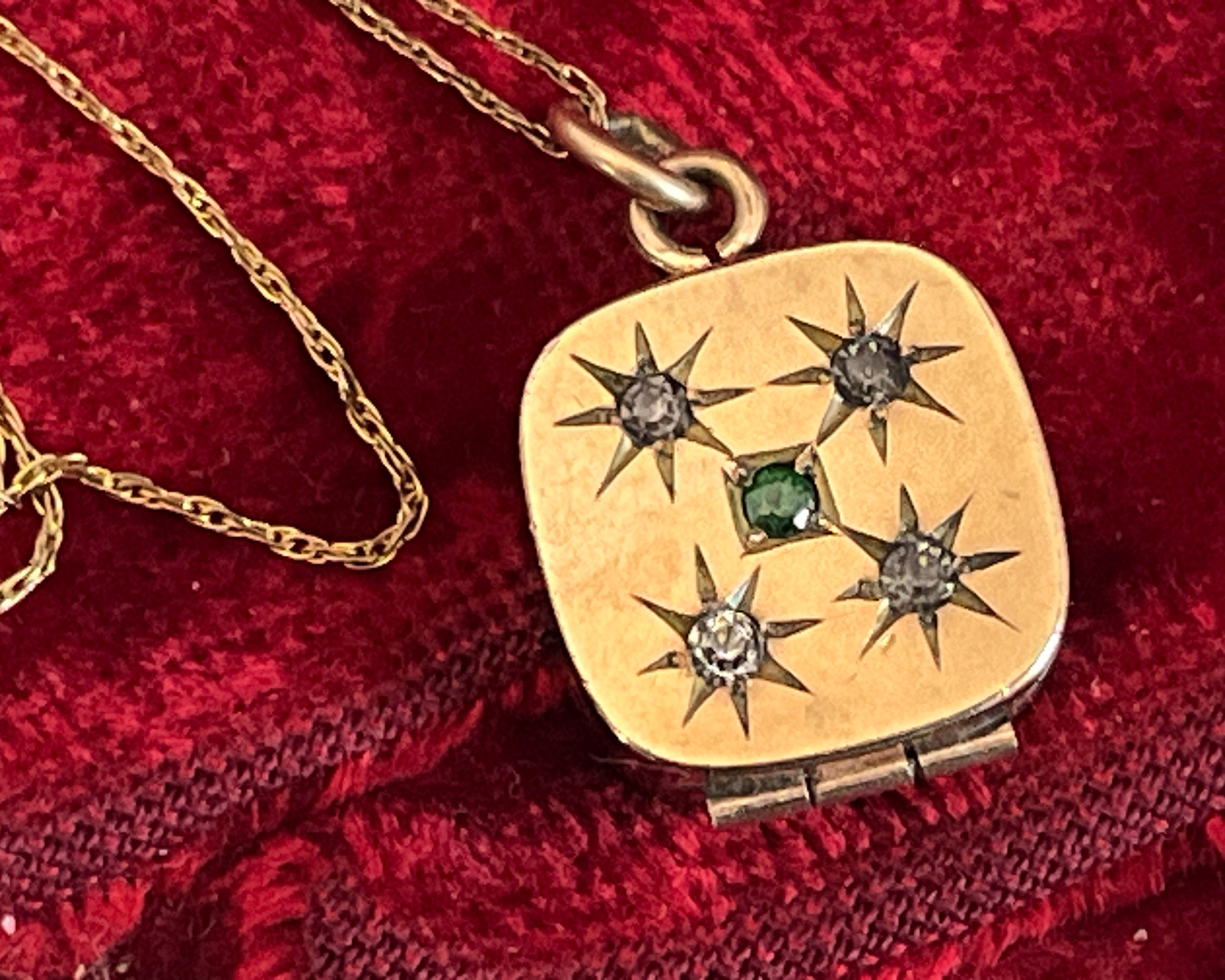 Sterling silver starburst and turquoise round locket necklace – Thea Grant