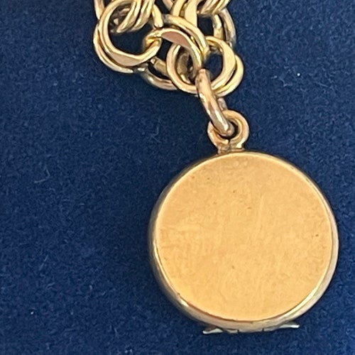 Vintage Jacoby Bender Gold Filled Locket Bracelet - Round Charm on Double Link Chain - Estate Jewelry Ca 1930-1940s Hallmarked sales JB