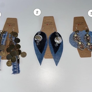 Upcycled Denim Earrings