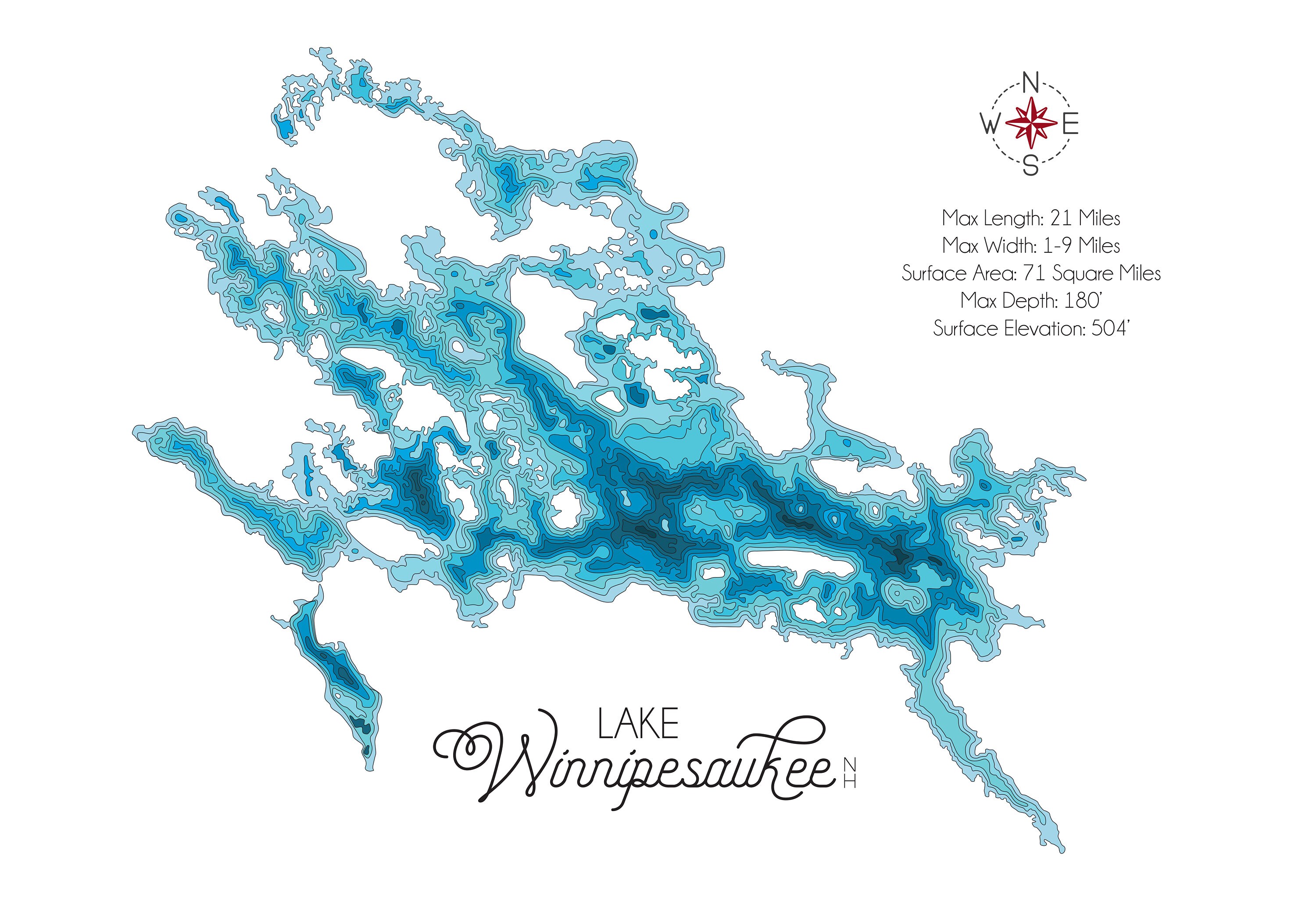 Lake Winnipesaukee New Hampshire Lakes Region Modern Etsy