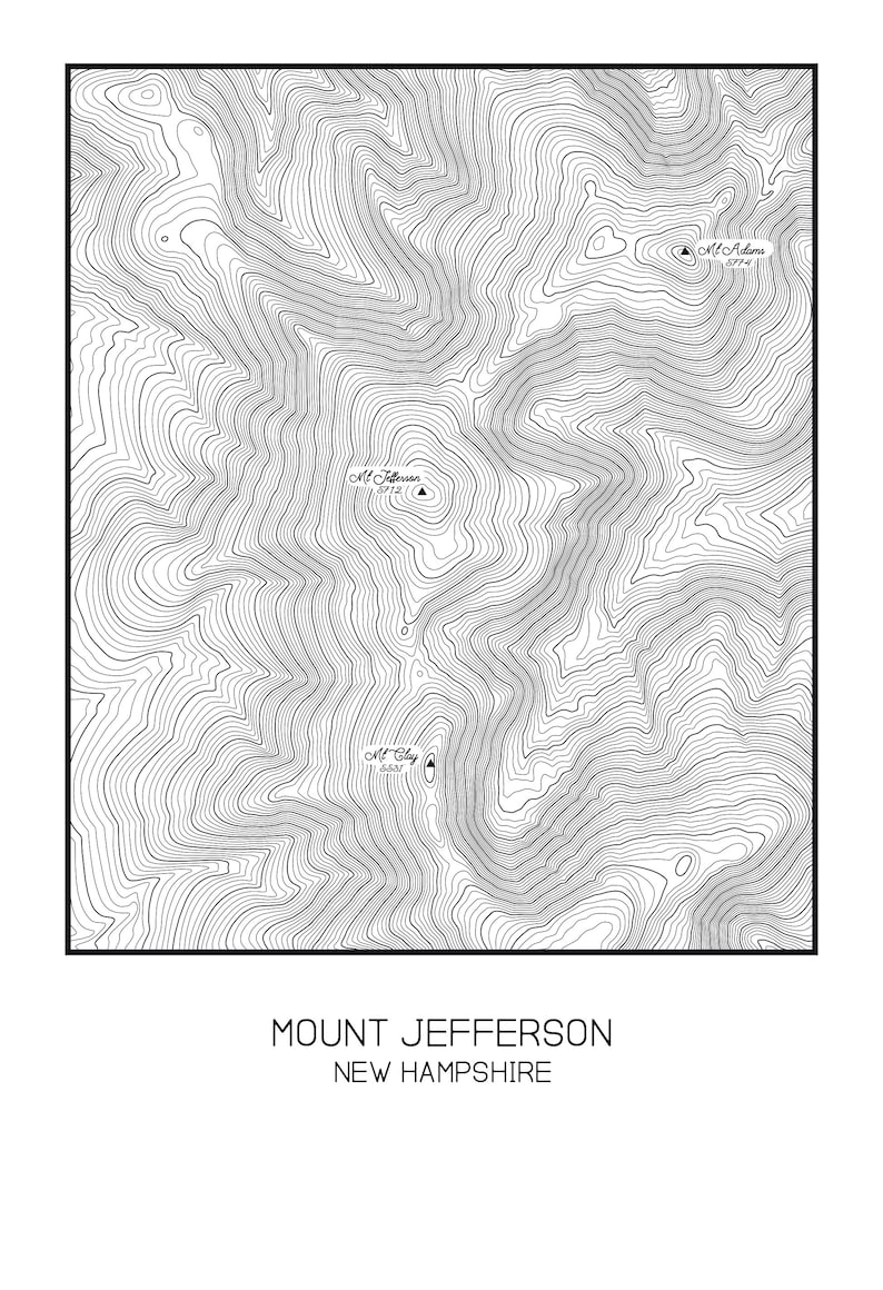 Mount Jefferson New Hampshire Topographic Map White Mountains NH 4000 Footers
