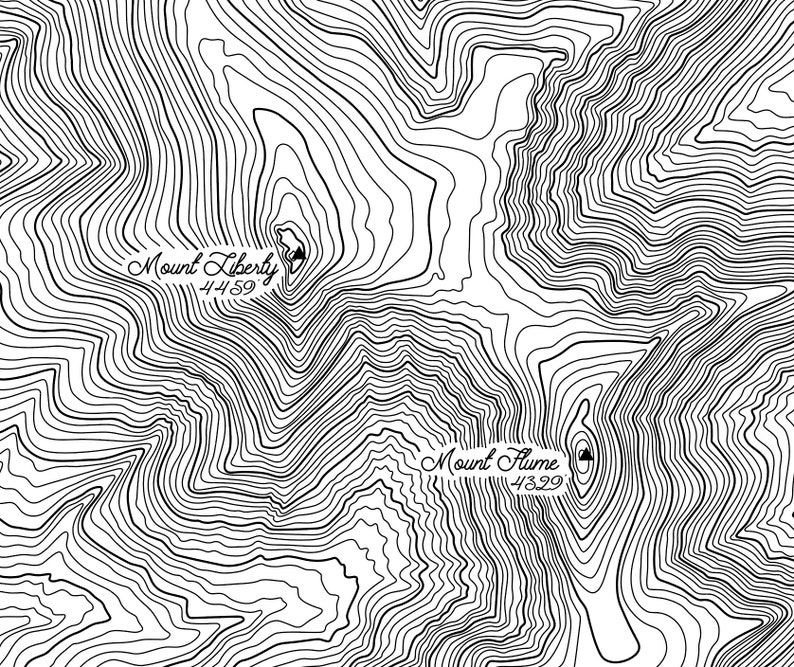 Franconia Range Topographic Map White Mountains NH 4000 Etsy