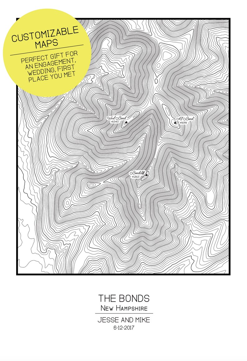Franconia Range Topographic Map White Mountains NH 4000 Etsy