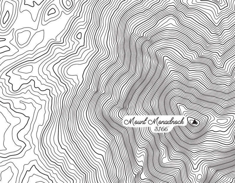 Mount Monadnock Topographic Map Etsy