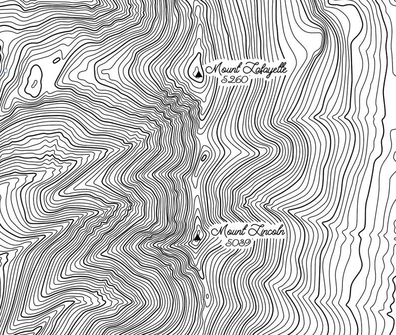 Franconia Range Topographic Map White Mountains NH 4000 Etsy
