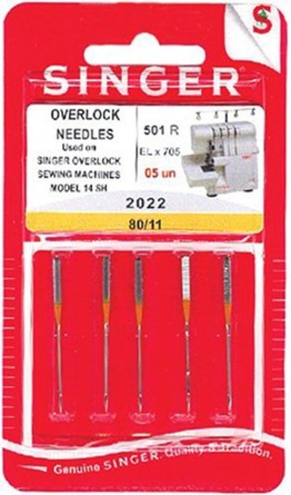 5 Genuine Singer 14Sh,14T,14CG,14J Serger Overlock Needles 2022 11,14,16 ELx705
