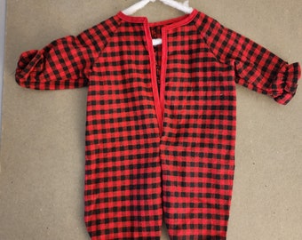 Handmade American Girl Doll Clothes: Red Plaid Outfit with Shoes