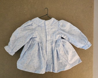 Handmade American Girl Doll Clothes: Blue Floral Dress with Shoes