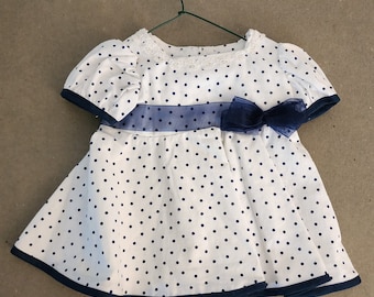 Handmade American Girl Doll Dress: Polka Dot Outfit with Shoes