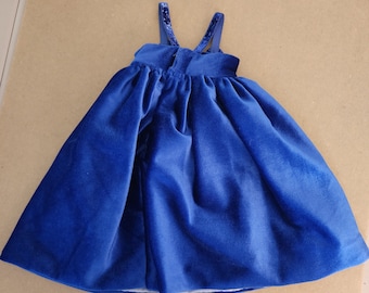 Handmade American Girl Doll Clothes: Blue Dress Outfit with Shoes