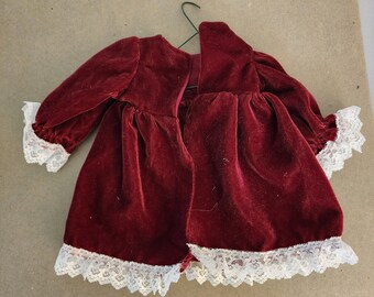 Handmade American Girl Doll Clothes: Burgundy Corduroy Outfit with Shoes