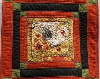 table topper, mini quilt, wall hanging, farmhouse decor, fall wallhanging, farmhouse wall quilt, farmhouse table topper, house warming gift