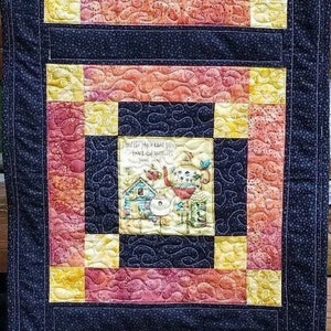 Handmade table runner, summer table runner, whimsical table runner, quilted table runner