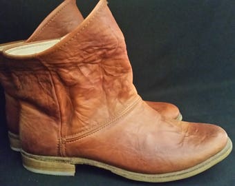 Ankle Boots Leather | Chelsea boots | leather boot woman | Handcrafted Leather Men/Women | Fold over boots | Peasant Boots | Period Footwear