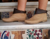 Boots leather boot woman Bohemian No sweat Soft sheep leather Chelsea boot LaTulipArtGallery Skinny jeans Fold over