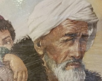 Acuarela vintage Hombre cargando niño - Envío gratis Boho