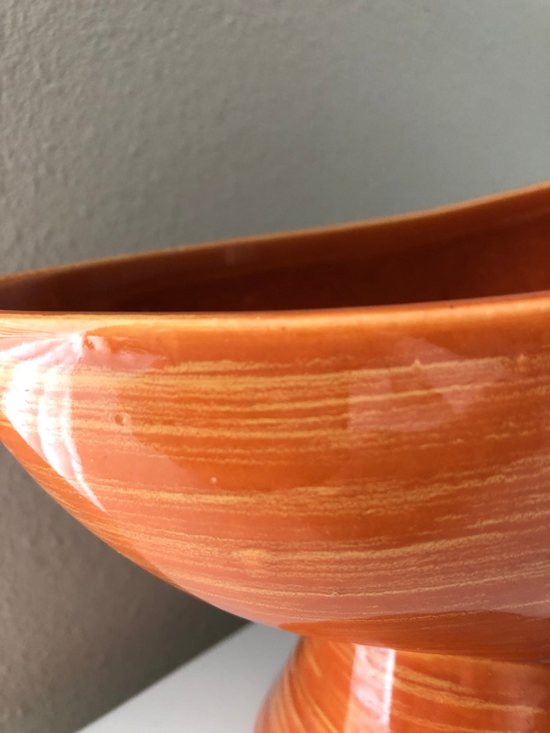 Groovy Home Decor Art Planter Oblong Asymmetrical Orange 1940s,50s,60s Vintage McCoy Planter Mid Century Modern Vase Pottery