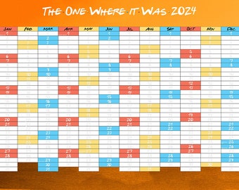 Friends themed 2024 Wall Planner Calendar