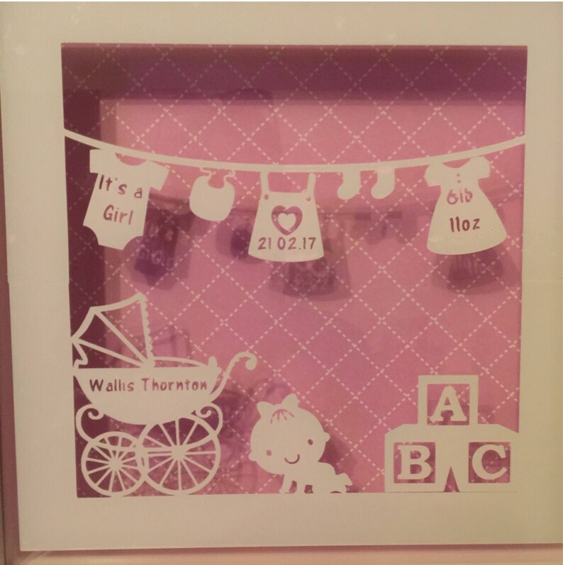 Shadow Box Frame New Baby Gift / Keepsake Nursery Christening Baby Boy or Girl New Baby Gift