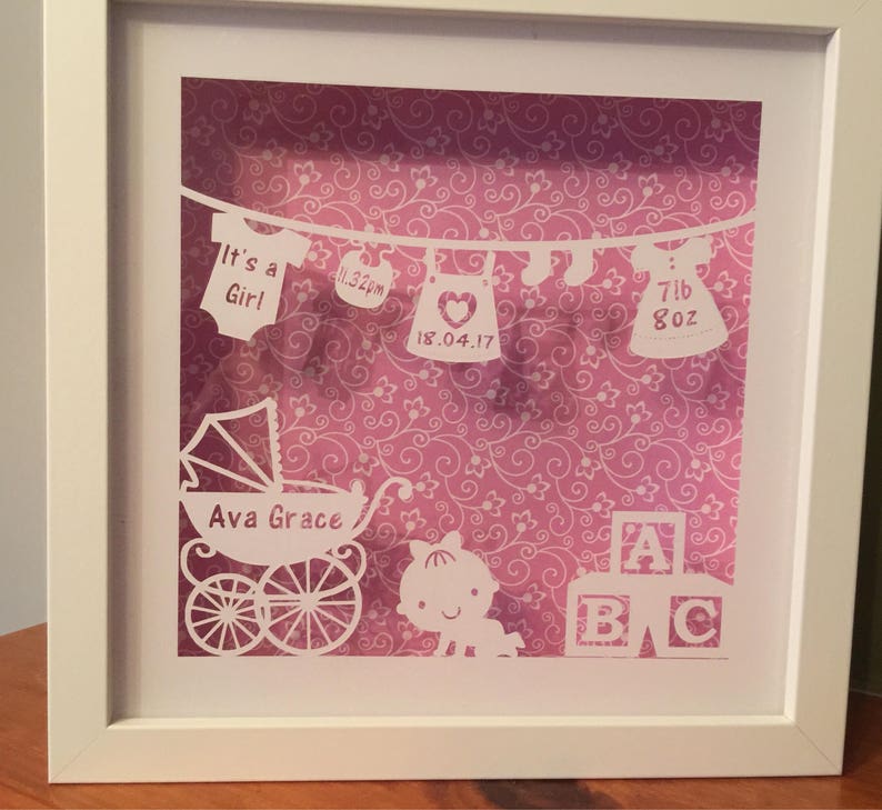Shadow Box Frame New Baby Gift / Keepsake Nursery Etsy UK