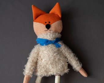 Fox Doll, Fox Toy, Stuffed Animal Doll, Cloth Doll, Woodland Toy, Christmas Gift, Nursery Decor, Fox Plush, Soft Toy, Gift For Her, For Him