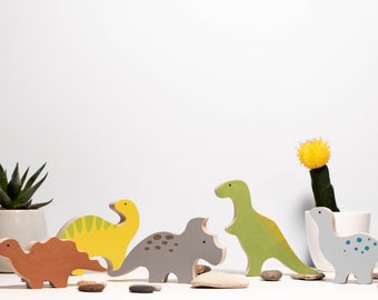 Wooden dinosaur figures set, Jurassic Park Kids Toys, Preschool Learning, Eco natural toddler toys, Waldorf toys, Dinosaur decor