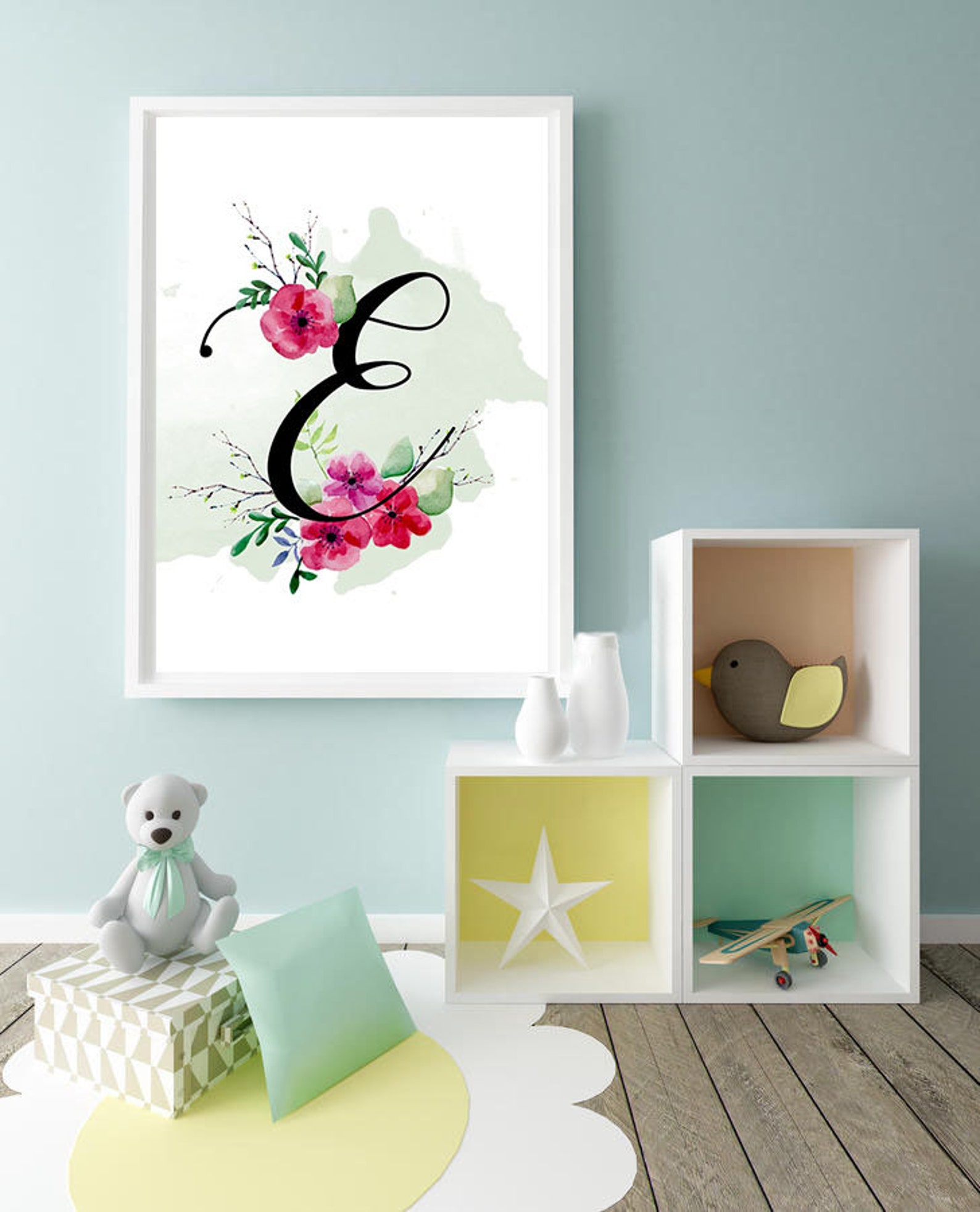 Personalized Letter Print Printable Name Monogram Print - Etsy