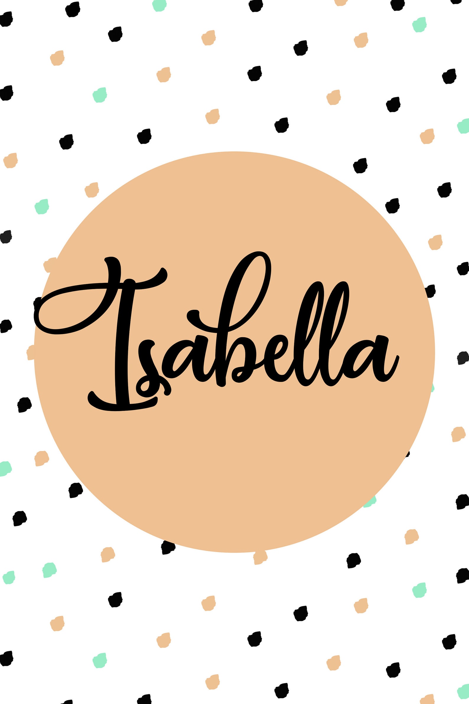 Pastel Name Print Personalized Name Print Mint Digital Etsy