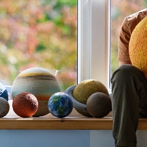 30 cm/ 11.81&quot; Huge Solar system Sun and planets models, Hanging planets with hooks, Sun & Planets science project, Planetarium Painting