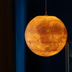 Giant 40cm 3D Printed Moon Lamp with Realistic Texture | Unique Lunar Space & Home Decor Celestial Light