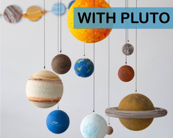Hanging 3D Solar System With Pluto, Handcrafted Space Decor, Science  Decoration, Celestial Decor, Planetary Mobile, Astronomy Model - Etsy