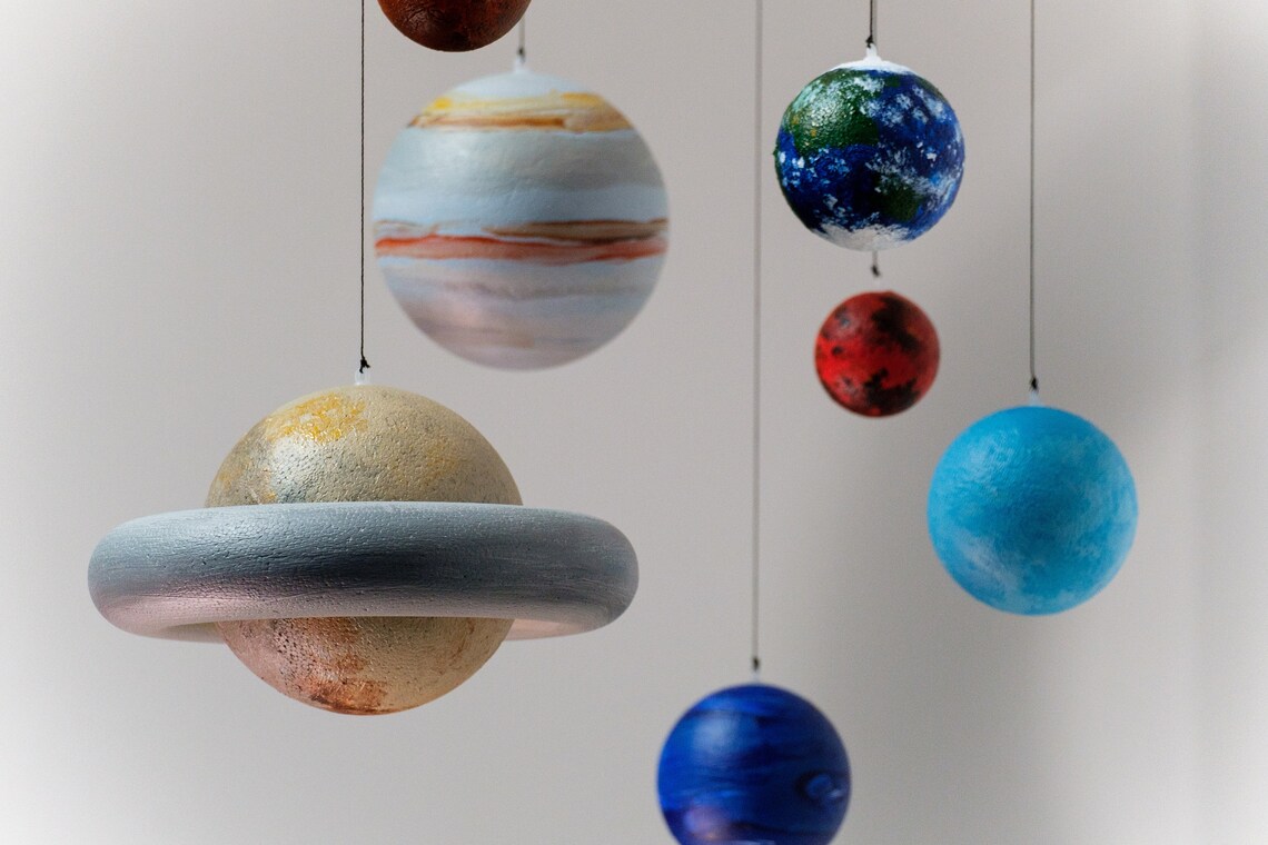Solar system model hanging Solar system mobile Sun and Etsy