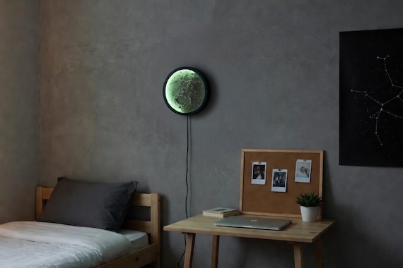 Moon Wall Lamp, Moon Night Light, Nursery Wall Light, Space Room