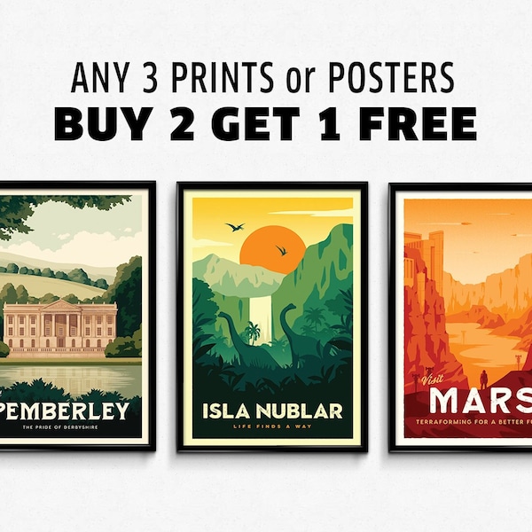 3 prints en posters - koop 2 en krijg er 1 gratis