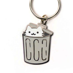 Charm cat in dustbin 925 Move 1 x Moving BJ1433 Charm cat in dustbin 925 Move 1 x Moving BJ1433