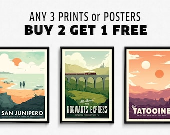 Star Wars Retro Travel Posters Set of 3 Poster Prints | Etsy