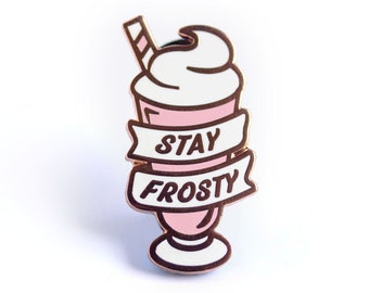 Frosty Milkshake - Cute Hard Enamel Pin - Cute Lapel Pin Gift Stocking Stuffer